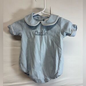 Southern Proper Blanks Peter Pan Bubble “Charlie” embroidered size 6M